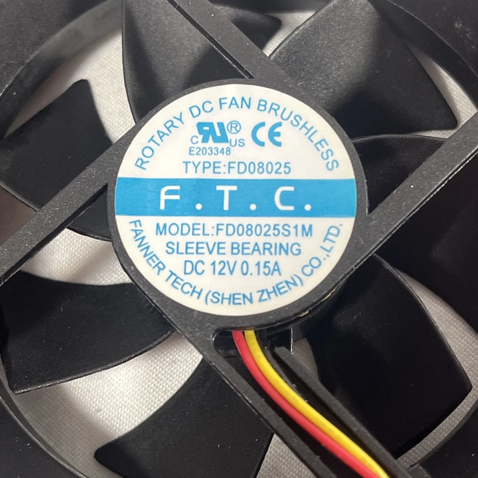 Peeze FD08025S1M3/4 80mm x 25mm Cooling Fan Sleeve Bearing - Image 2 of 2