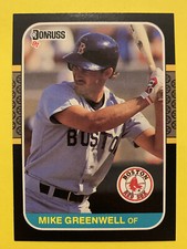1987 Donruss Mike Greenwell #585 Boston Red Sox Vintage Baseball card ROOKIE gum. rookie card picture