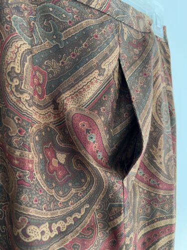 Talbots Paisley Silk Wool Pants Size Petite 12 - Afbeelding 1 van 7