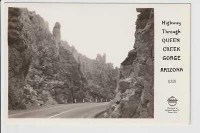 RPPC Highway through Queen Creek Gorge Arizona AZ Real Photo Postcard UN-POSTED