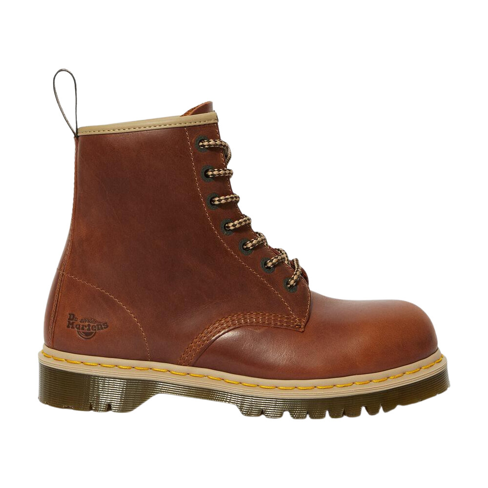 Dr Martens Mens Tan Leather Safety Steel Toe Cap Work Boots Brown Icon