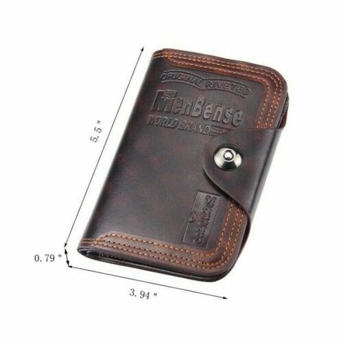 Billetera para hombre S4 retro de cuero sección vertical con hasp - Imagen 7 de 29