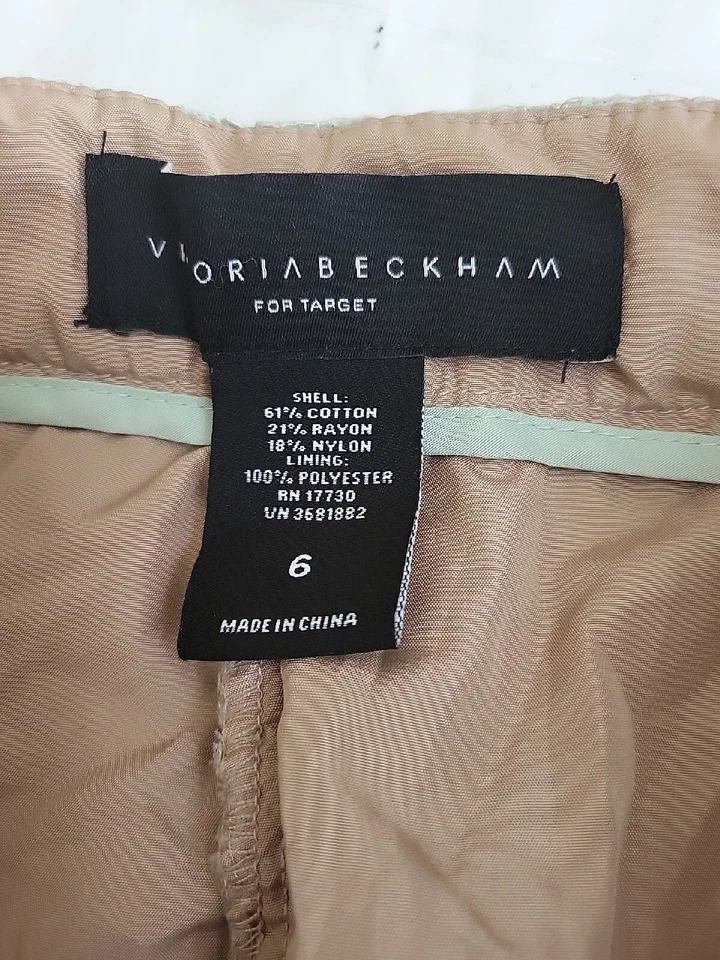 Victoria Beckham Mujer Pantalones Cortos Verde 6 Calientes Pantalones Botín Encaje Forrado Informal  Foto 2 de 4