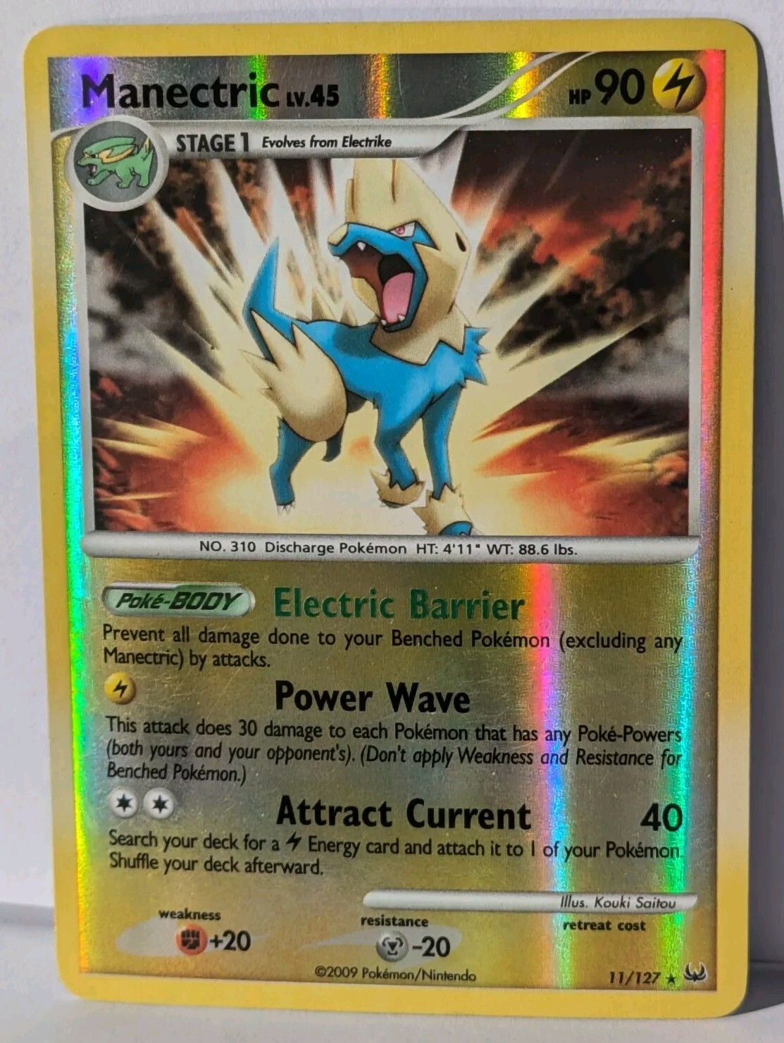 Pokemon Card Manectric Platinum 11/127 REVERSE HOLO LP (Accurate Photos)