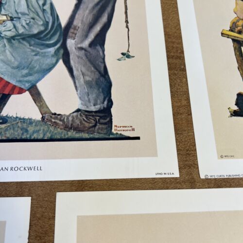 Vintage 1972 Norman Rockwell Set Of 5 Curtis Publishing Co Litho Prints 8x10 - Picture 17 of 18