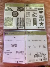 Stampin Up Bundle Lot of 4 Sets-Pedal Pusher-Pennants-You're Great-Wonderful