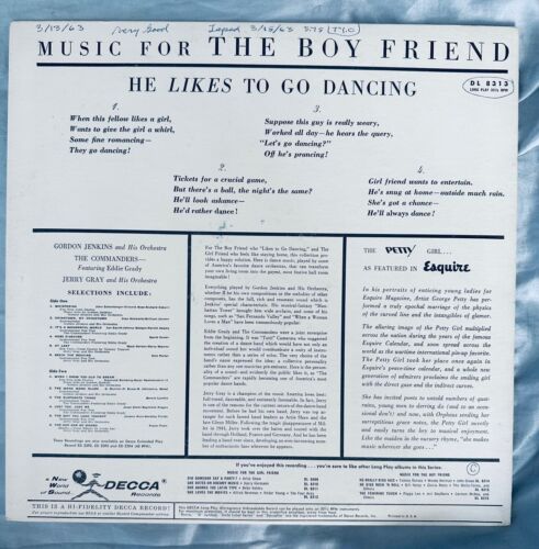 Music For The Boy Friend He Likes To Go Dancing Decca LP Vinyl Record DECCA 50s - Picture 2 of 2
