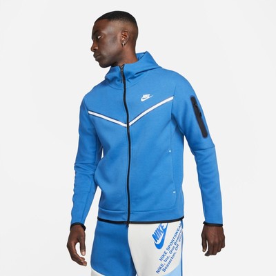 NEW Size XXL Nike Tech Fleece Windrunner Hoodie Full Zip Marina Blue White  Black | eBay
