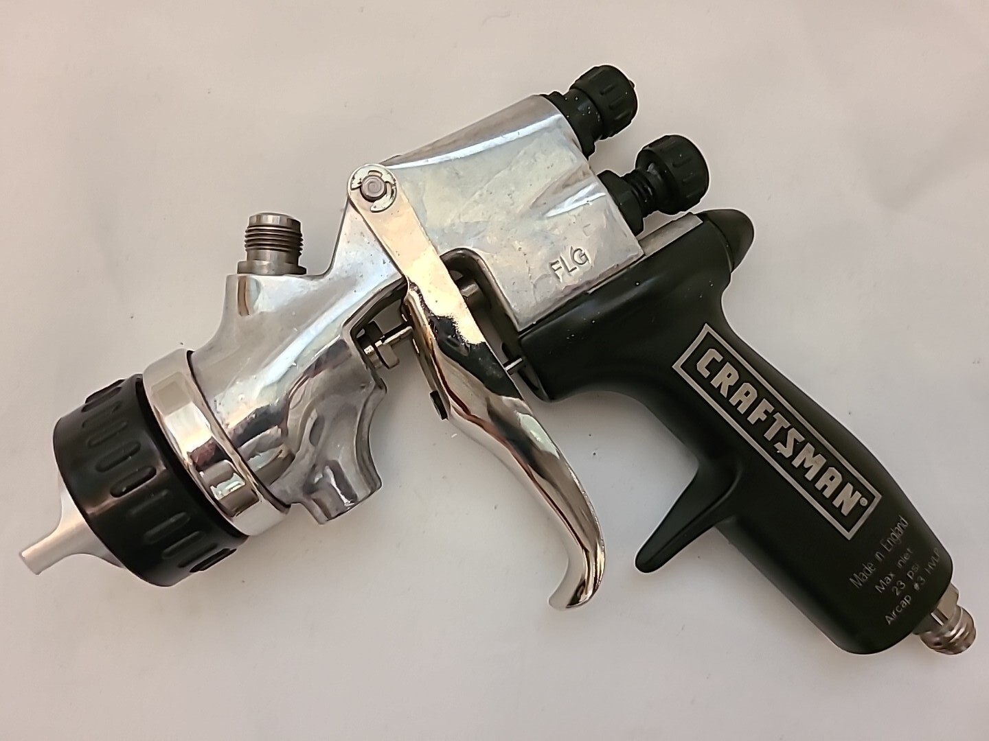 Craftsman By DeVilbiss FLG HVLP Gravity Paint Spray Gun w/No.3 Tip 1.5 Tip Used