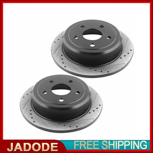 Rear Slotted Disc Brake Rotors For Jeep Wrangler 3.7L 3.8L V6 2007-2018