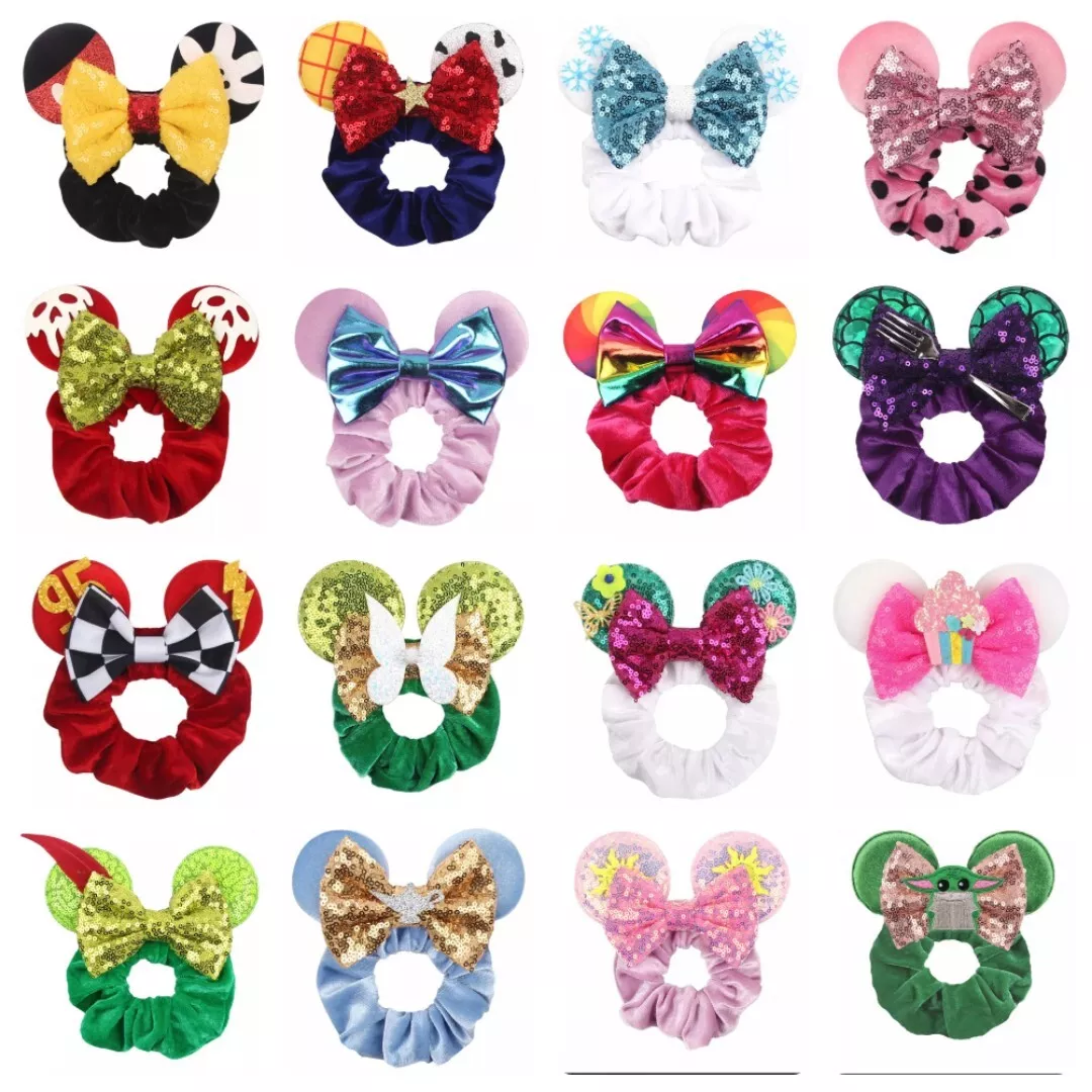 Mickey Mouse Scrunchie Minnie Mouse Ears Black Scrunchies