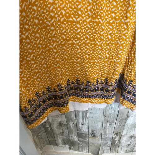 THML Vestido Túnica Sin Mangas Amarillo Bordado XXL - Imagen 3 de 8