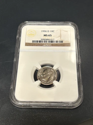 1996-D ROOSEVELT DIME CERTIFIED NGC MS65 UNCIRCULATED CLAD GEM COIN