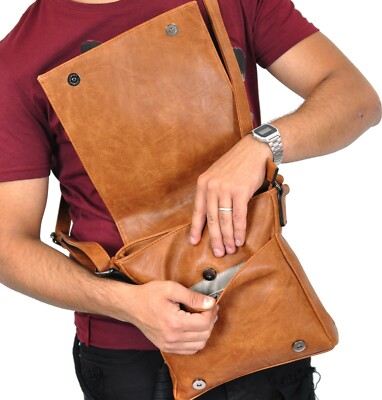 Katloo Marsupio Uomo In Vera Pelle Vintage Marrone – Borse A Tracolla Multitasche Per Cellulare E Cintura - 2
