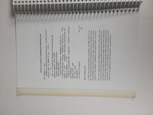 handbook on drug and nutrient interactions Daphne Roe 4th Edition 1989 - Picture 8 of 8