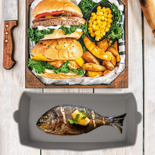 Deep Rectangle Baking Tray Large Silikonverpackungsplatte Tablett Für Backofen - Bild 6 von 12