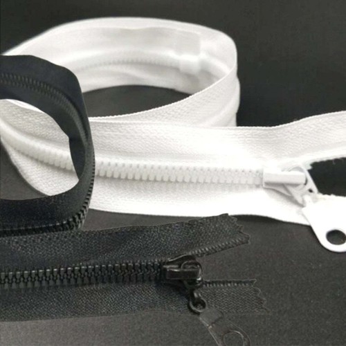 Plastic Zip Zipper 50cm Black White Open-Ended Open-End Sportwear Bags Sewing Ac - Picture 2 of 4