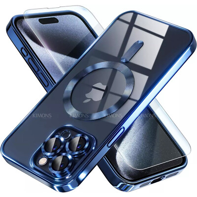 [MagSafe] Luxury Shockproof Case for iPhone 16 15 14 Pro Max Plus - Slim Cover