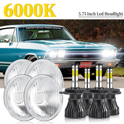 4PCS 5 3/4'' 5.75'' LED Headlights Start-up DRL For Oldsmobile 442 98 F85 Cutlass