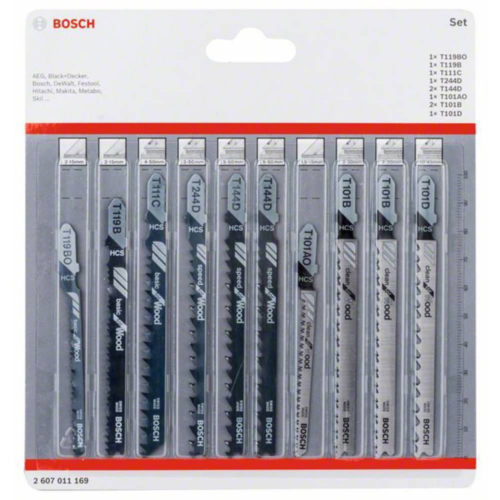 Bosch Accessories 2607011169 Kit lame per seghetto alternativo Wood, 10 pezzi