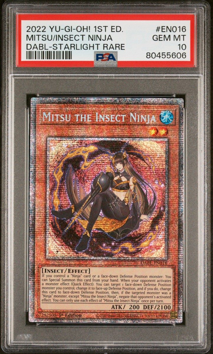 YUGIOH 1ST DABL-EN016 MITSU THE INSECT NINJA STARLIGHT PSA 10 GEM