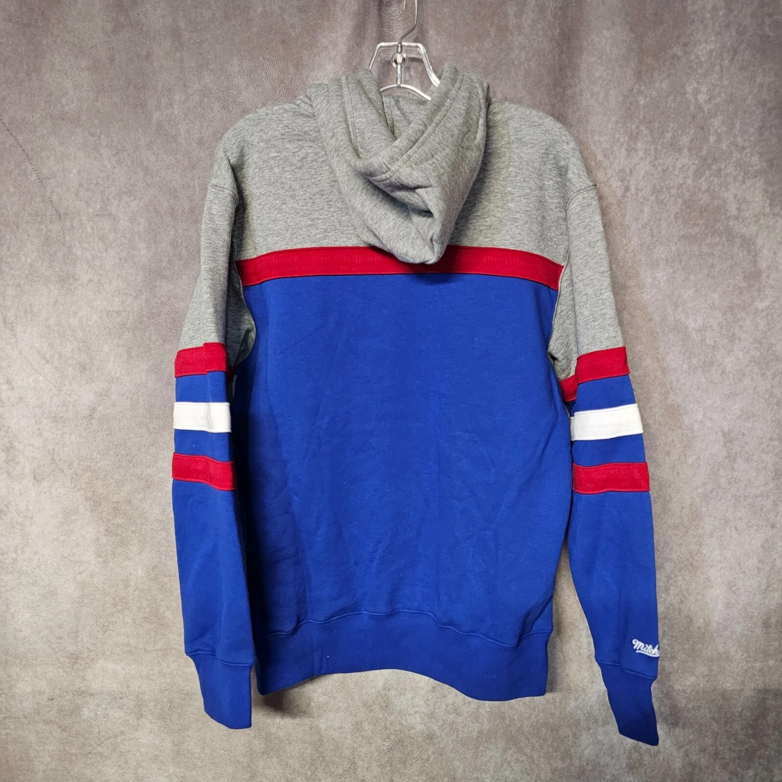 Felpa con cappuccio nuova con etichette Mitchell & Ness New York Giants retrò Head Coach scritta da uomo M $110