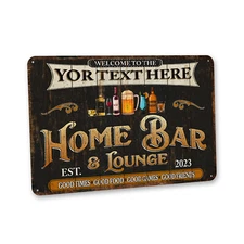 Custom Home Bar Sign Rustic Lounge Decor Gift for Dad Man Cave Beer 108122002198