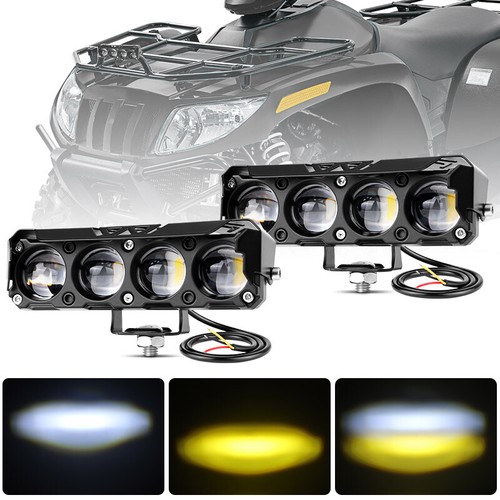 2X 5"inch LED Work Light Bar Driving Fog Lamp Spot DRL Offroad SUV Yellow+White - Picture 2 of 12