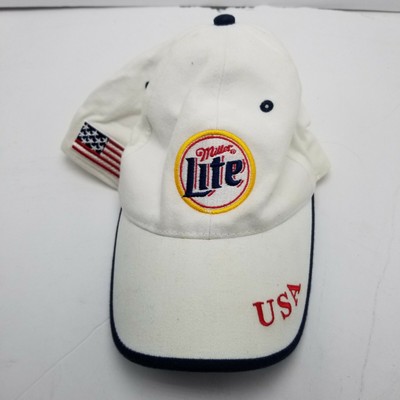 Miller Lite Beer Hat Cap White Adult 