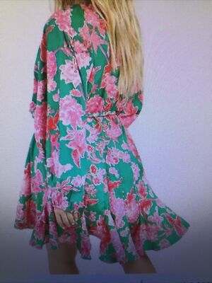 boohoo Floral Godet Detail Belted Skater Dress Size 18 Tote 6 | eBay