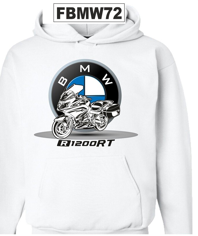 R1200RT BMW Motorcycle White Black Hooded Sweatshirt FBMW72
