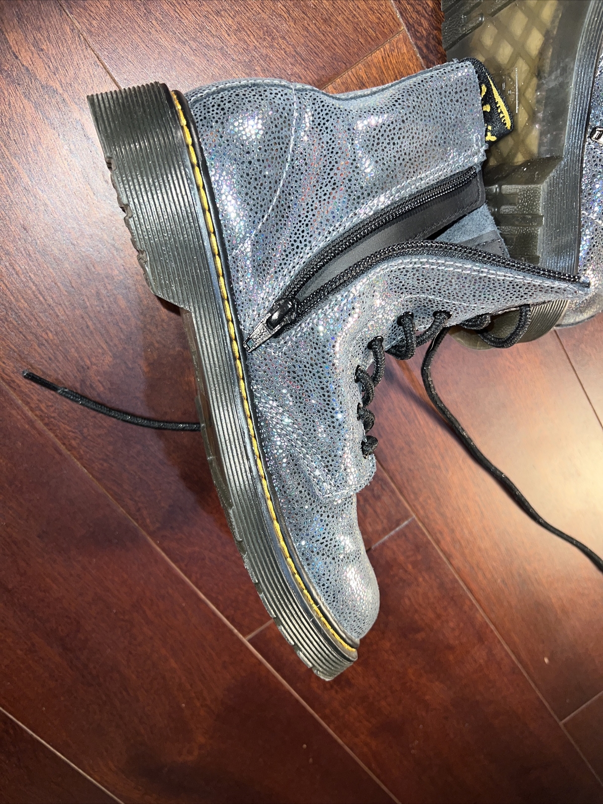 Doc Martens Size 5 M Boots Dr. Glitter Air Wair Black Leather Combat Biker Punk thumbnail 9