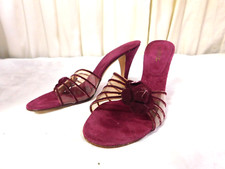 Vintage SUNMOC Purple Pink Raspberry Beaded Mules Shoes Size 6