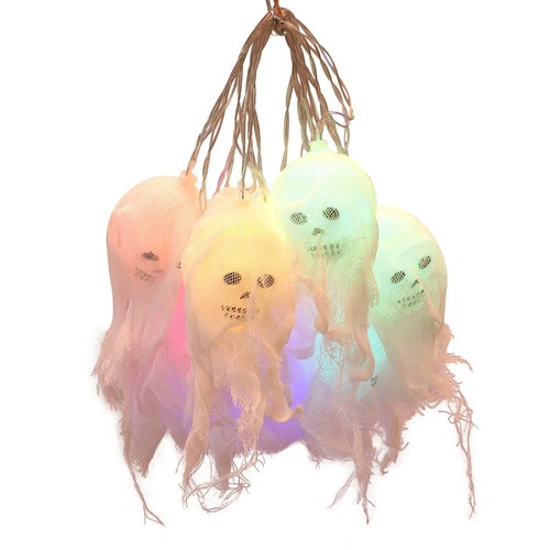 Halloween Gauze Skull String Party Fairy Lights Decorations 10 LEDs Multi Colour - Picture 6 of 11