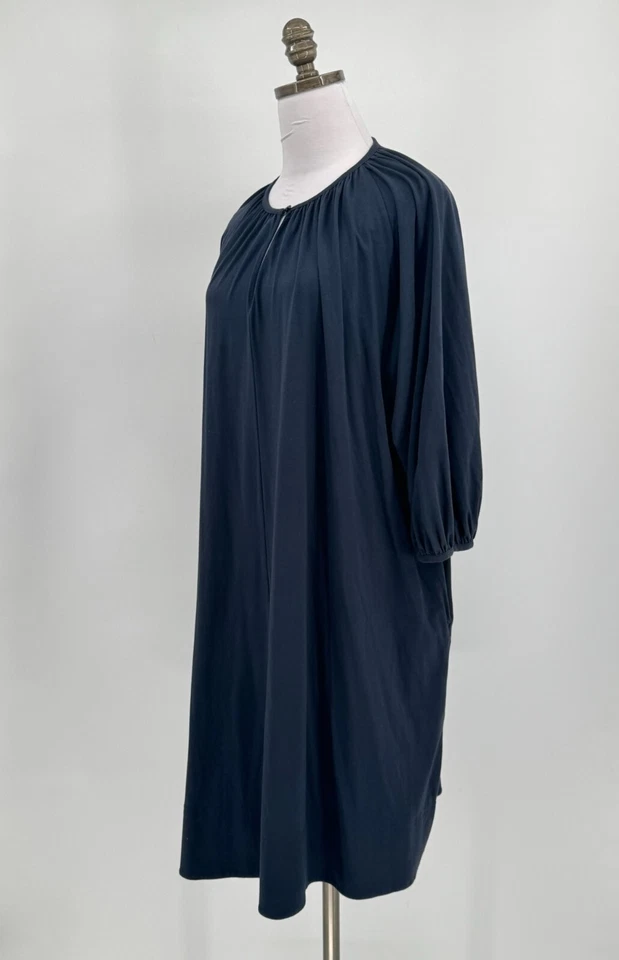 COS женщин синий Джерси замочная скважина шеи длинным рукавом туника платье Sz XS - Изображение 2 из 4