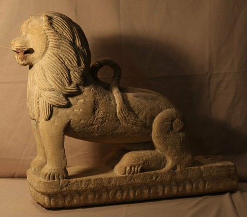 India Hindu Temple sandstone carved Lion Sculpture ( ups store pack n ship ) - Picture 3 of 5