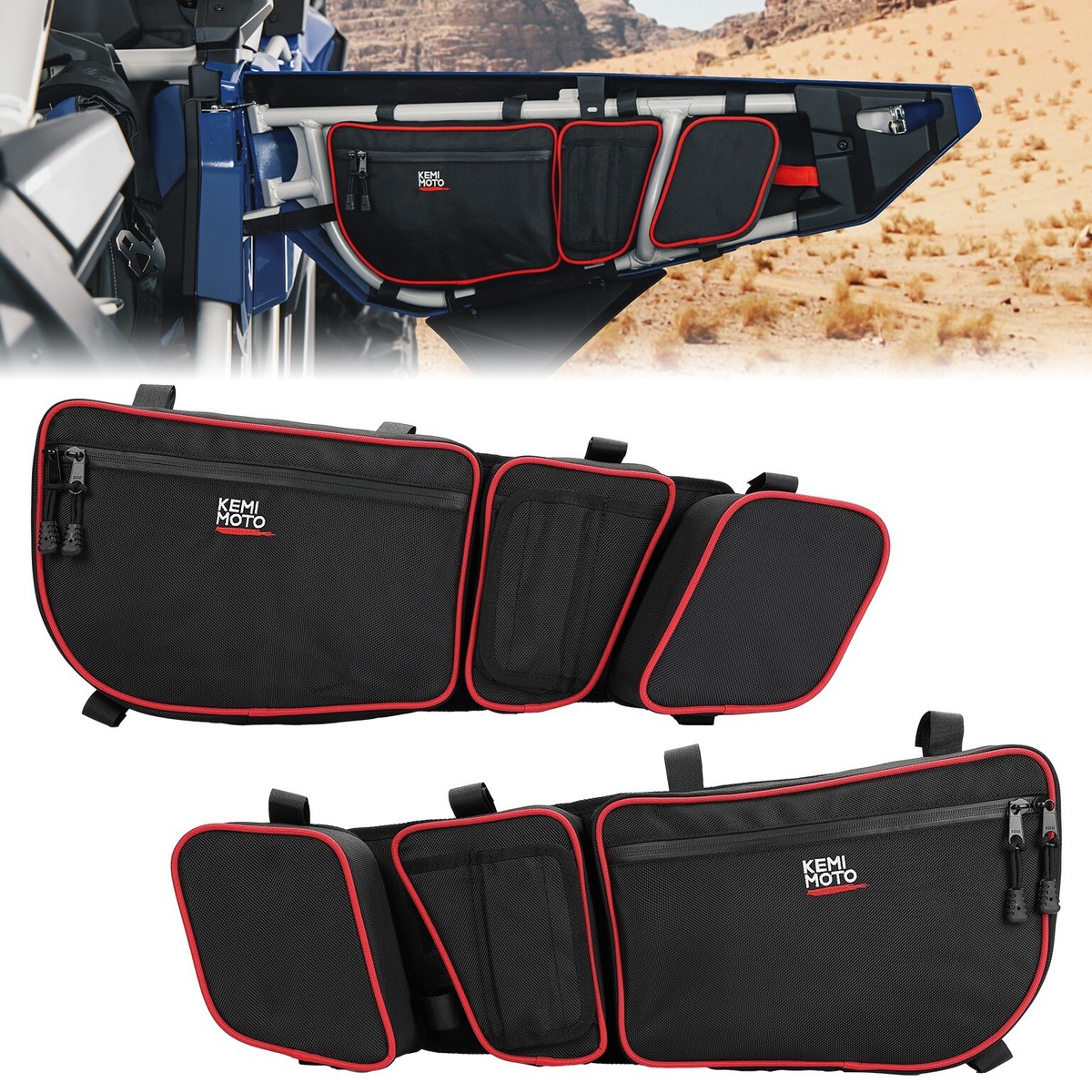 KEMIMOTO UTV Front Door Storage Bags W/Knee Pad For Can Am - Foto 4