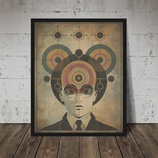 Listing image for Retro REMOTE VIEWING Wall Art, Psychic Telepathy Medium Empath UFO Occult Poster