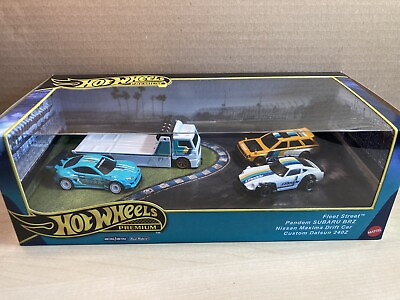 #ad #ad Hot wheels Premium Drift car box set Diorama Nissan Datsun Subaru on Real Riders GBP 29.50