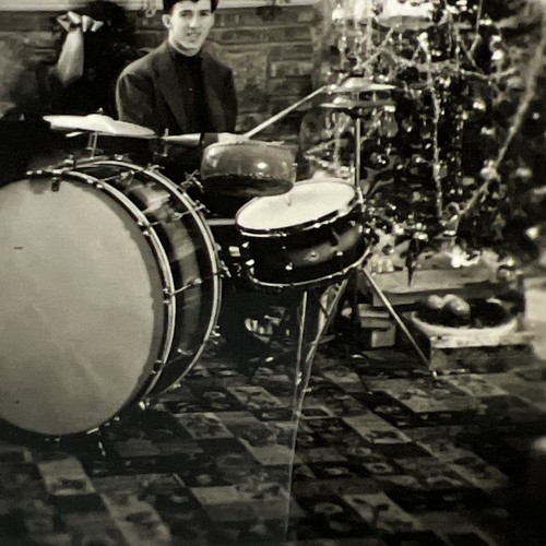 Antiguo 1927 Hallazgo DRUMSCHRISTMAS MAÑANA Oropel Árbol Adornos Foto Instantánea - Imagen 5 de 8