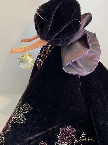 Vintage Barbie Velvet Dress Black Shoes 1966 Body Style - Picture 7 of 23