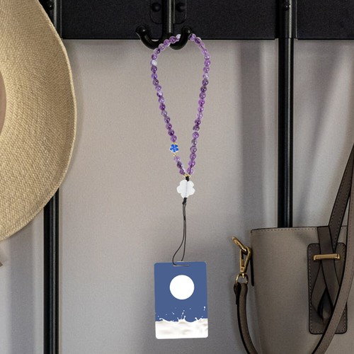 Amethyst Pendant Ladies Phone Accessories Charm Beaded Cellphone Lanyard - Zdjęcie 9 z 12