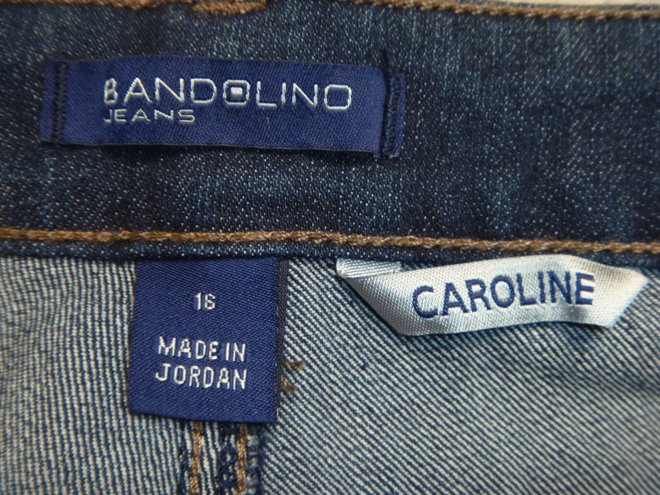 Pantalones de mezclilla Bandolino para mujer talla 16 Caroline azul oscuro lavado pierna recta elásticos Foto 4 de 4