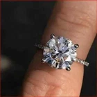 3Ct Round Cut Lab-Created Diamond Solitaire Engagement Ring 14kWhite Gold Plated