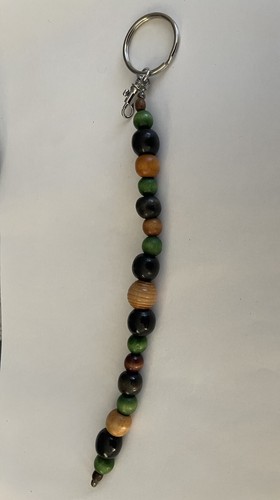 Handmade Wooden Beaded Keychain - Picture 3 of 3