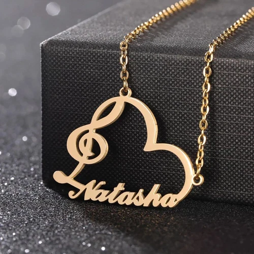 Personalized Name Necklace - Stainless Steel Custom Pendant Gift for Women