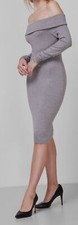 $138 Guess Women's Gray Off Shoulder Long Sleeve Sweater Dress Size M