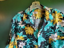 STUNNING COLORS  Vtg 50s Rayon Aloha Hawaiian Shirt L Men  s J C PENNEY'S FLORAL