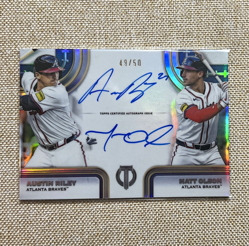 Austin Riley / Matt Olson #TTDA-RO 2026 Topps Tribute Tandem Dual Autograph card
