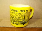 Vintage Federal Yellow Glass Mug Mammoth Cave Souvenir